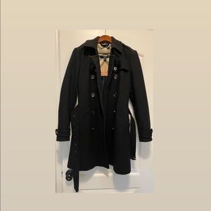 Burberry Brit Wool blend Black above the knee coat